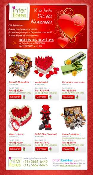 Email Marketing: Interflores - Dia Dos Namorados