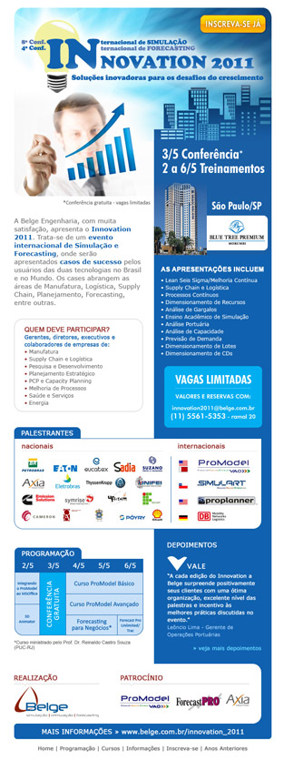 Email Marketing: Innovation 2011 - Confer&ecirc;ncia Internacional de Simula&ccedil;&atilde;o e Forecasting