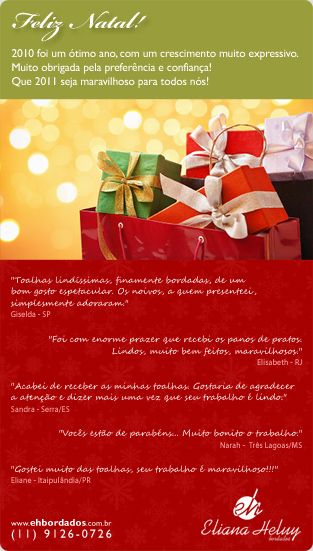 Email Marketing: Eliana Heluy Bordados - Natal 2010