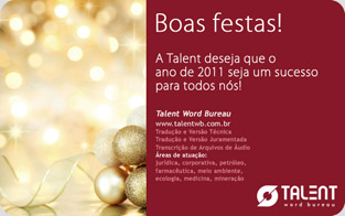 Email Marketing: Talent Word Bureau - Natal 2010