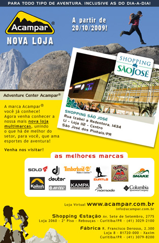 Acampar: Newsletter Nova Loja S&atilde;o Jos&eacute;
