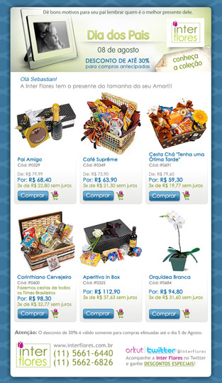 Email Marketing: Interflores - Dia Dos Pais 2010
