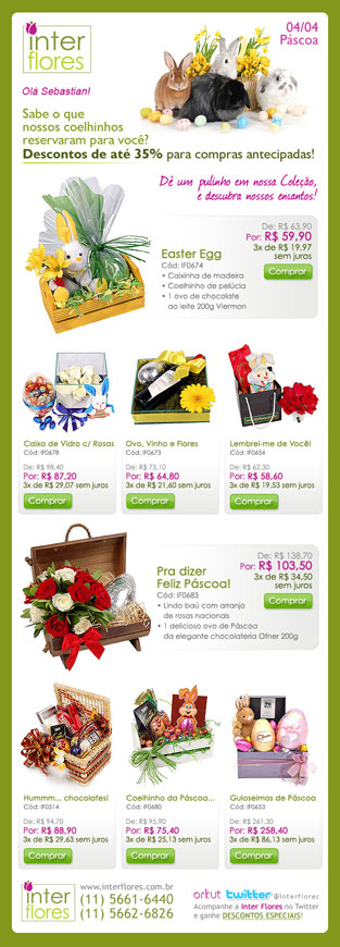 E-mail marketing: Interflores - P&aacute;scoa 2010