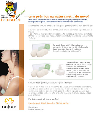 Newsletter: Natura Cosm&eacute;ticos